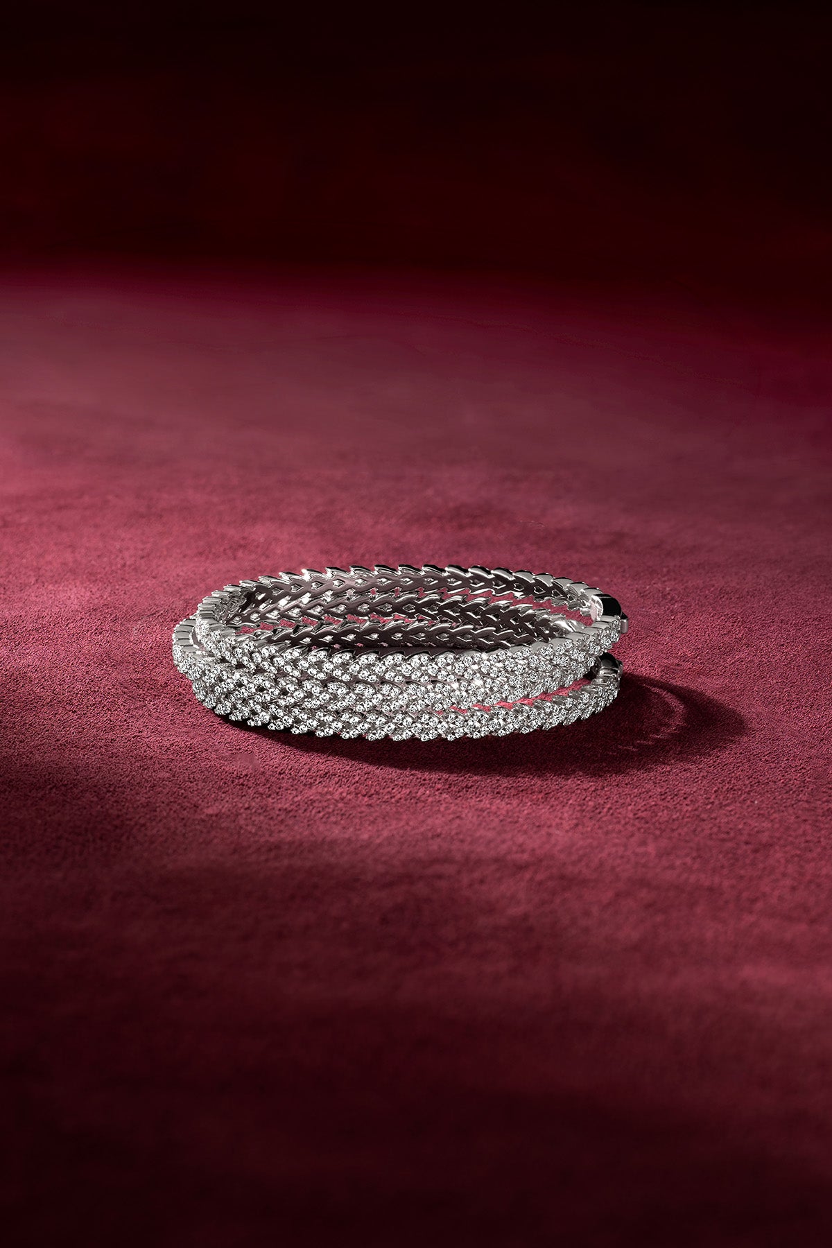 APM Monaco Automne Couture jonc blanc pavé S M