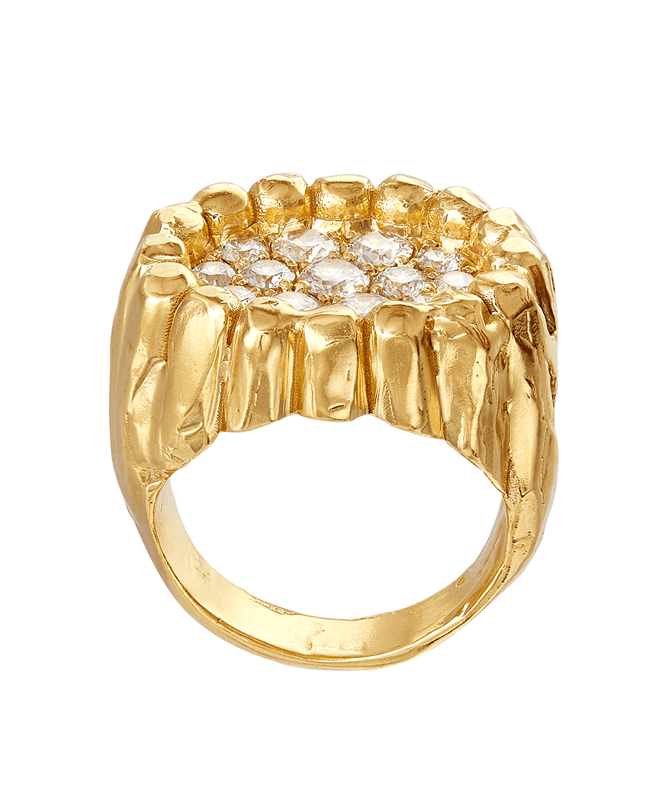 Alighieri The Ruins bague pavé diamant or 9ct taille M