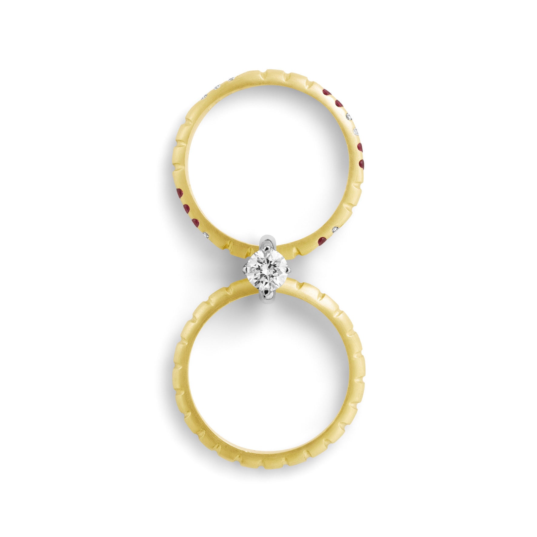 Aimée Aimer Nous n°4 bague or jaune rubis diamants taille 52