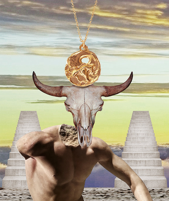 Alighieri Taurus Medallion collier zodiaque plaqué or