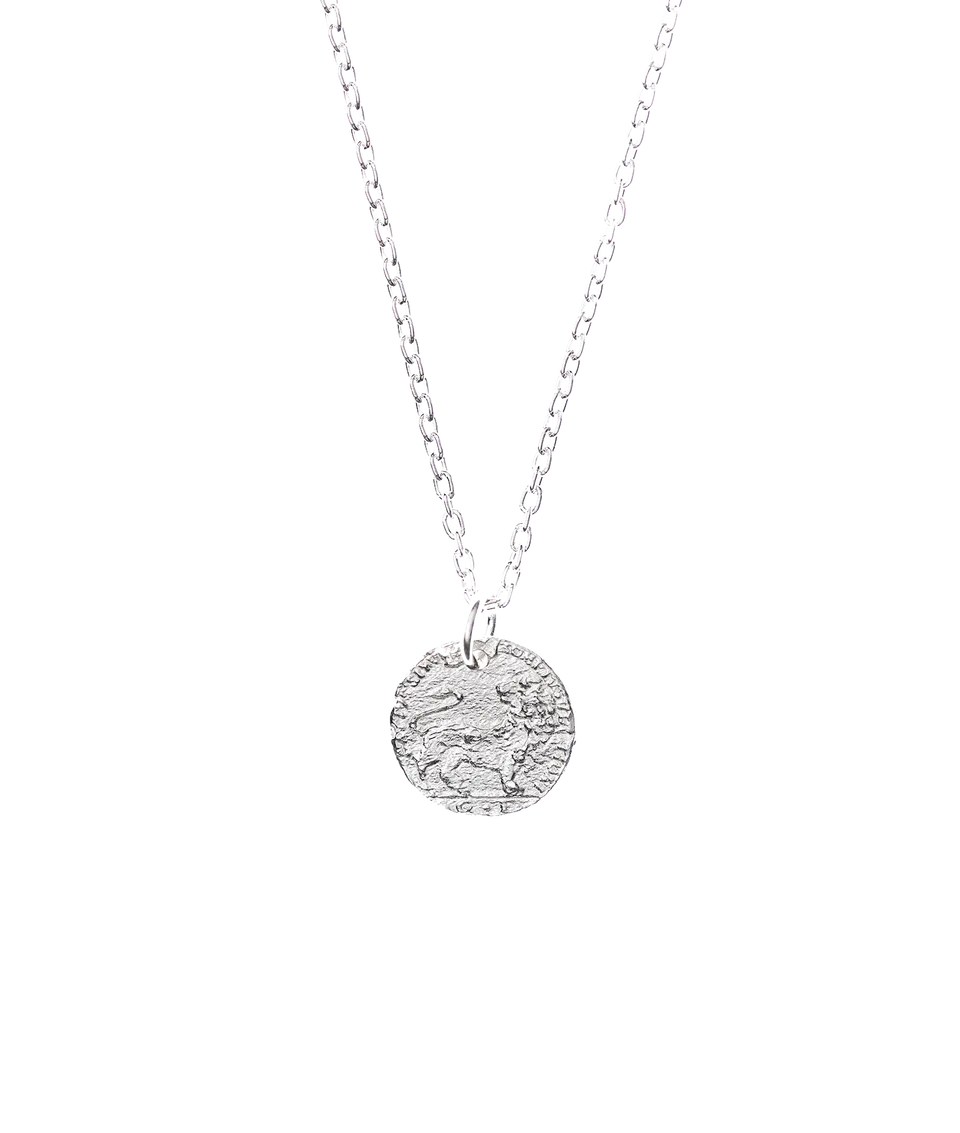 Alighieri Snow Lion Cub collier médaillon argent
