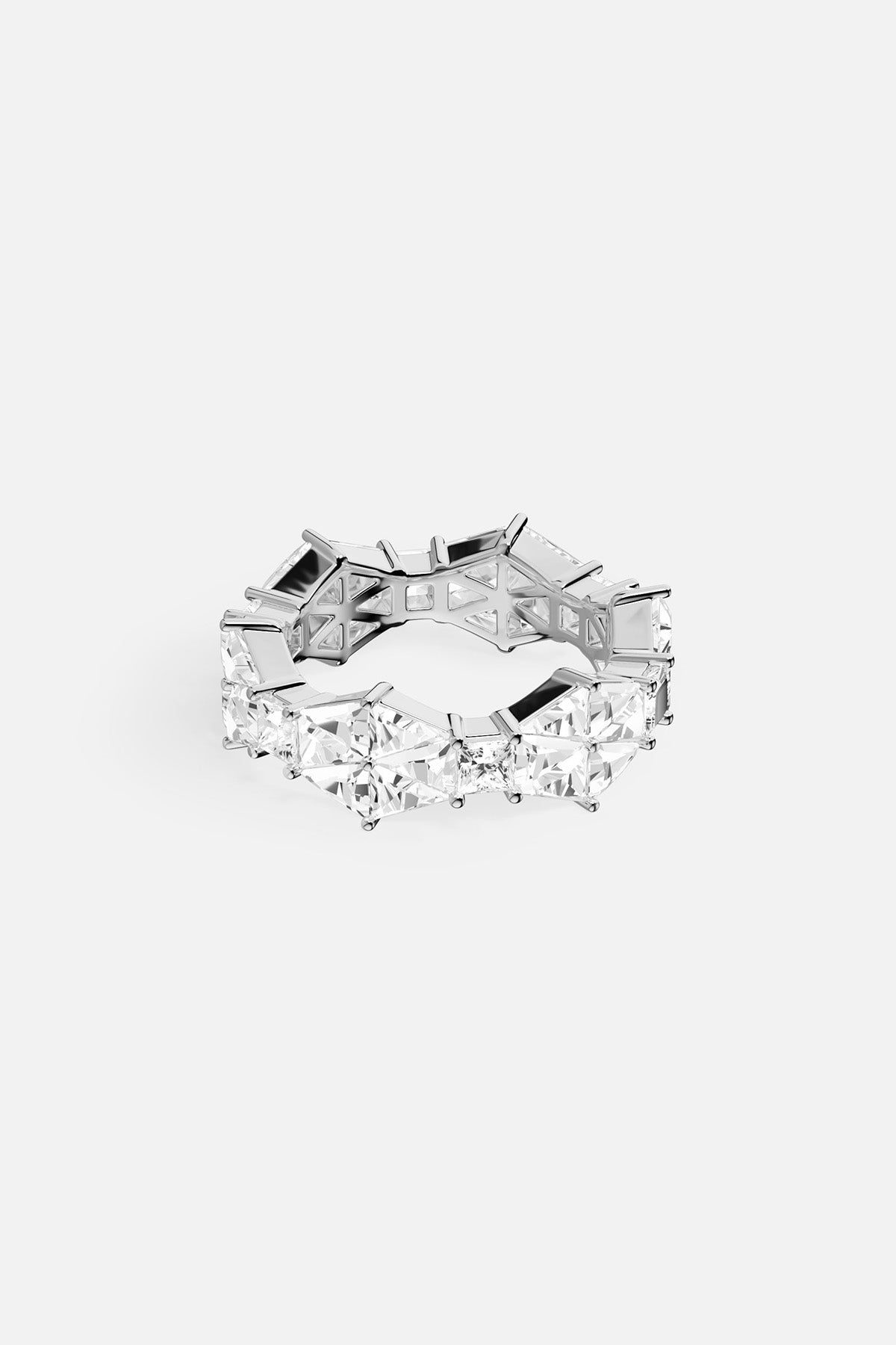APM Monaco Festival Art Déco bague large blanche zircon taille 52