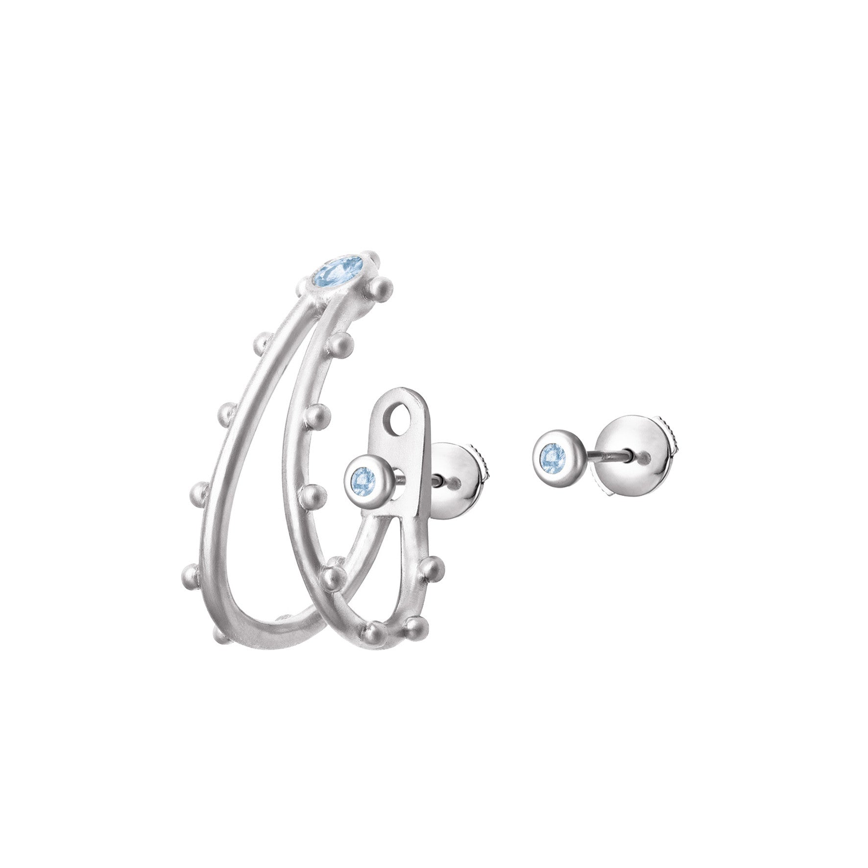 Aimée Aimer BubbleLiane boucle or blanc aigue-marine unité