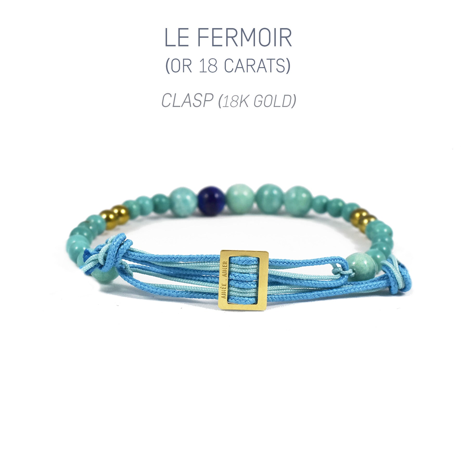 Aimée Aimer Bel Aloha Bracelet perlé or agate blanche unique