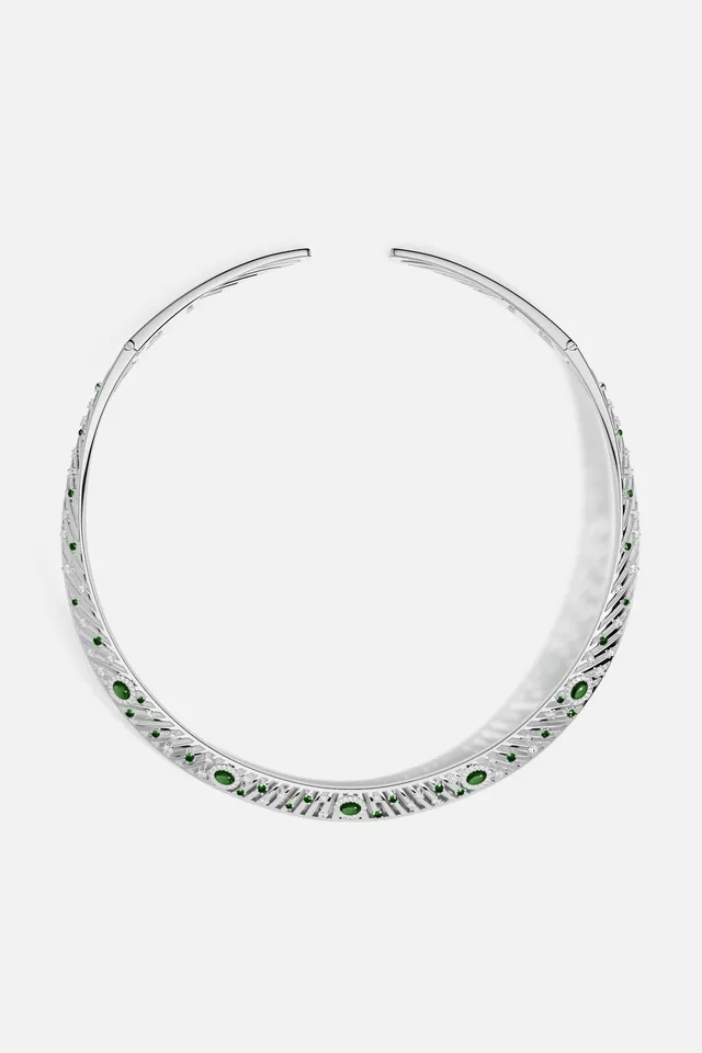 APM Monaco Automne Les Éventails collier choker vert
