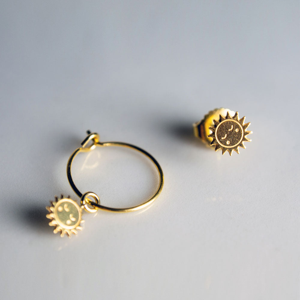 Adorabili Duo Elise Sunny boucles soleil laiton doré 1,2 cm
