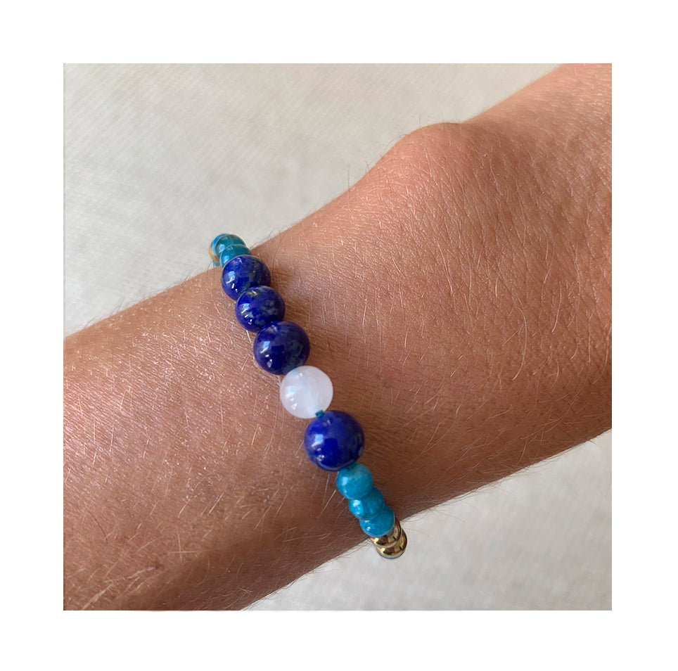 Aimée Aimer Bel Aloha Perlé bracelet or lapis lazuli taille unique