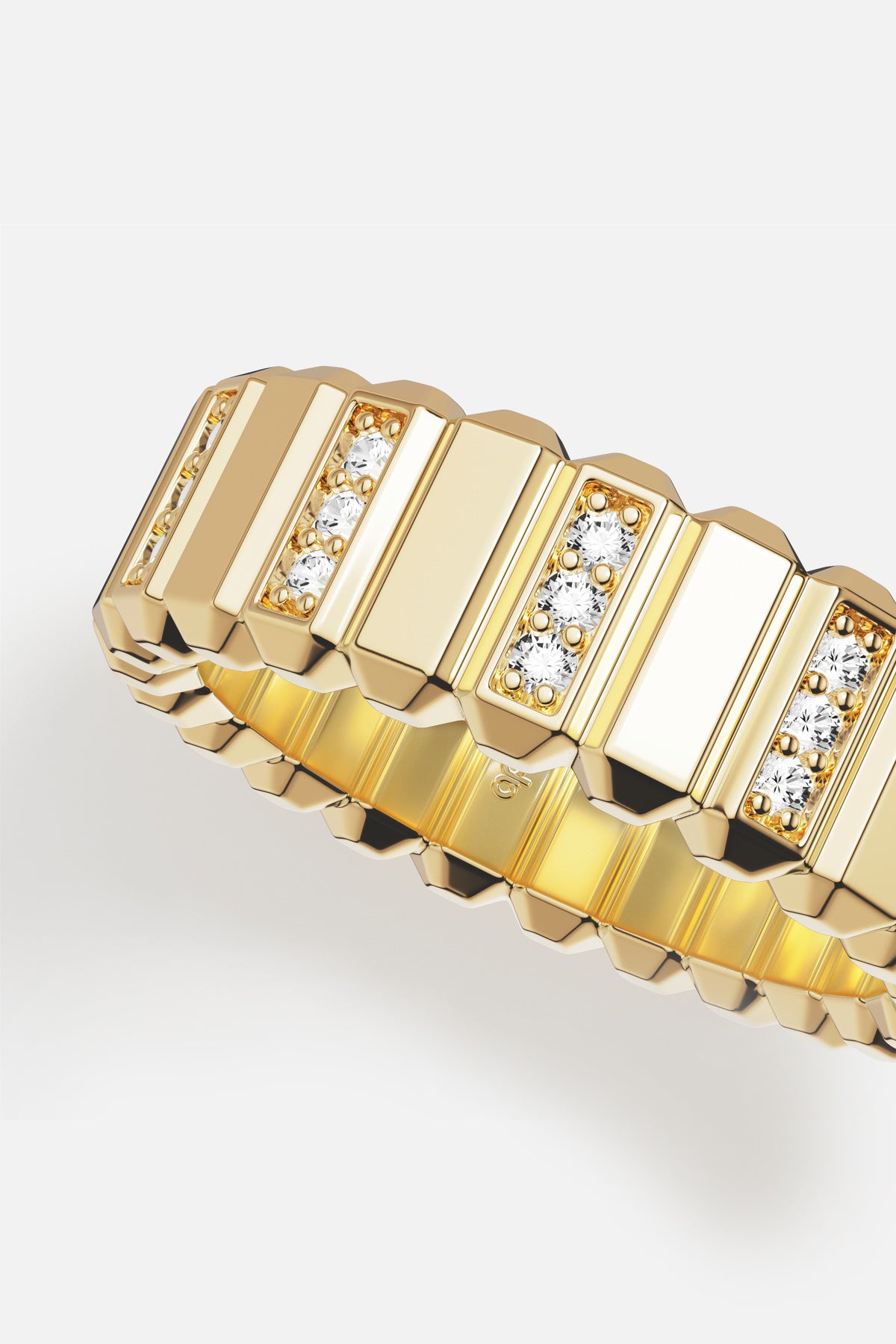 APM Monaco Automne Graphique bague or jaune large zircon