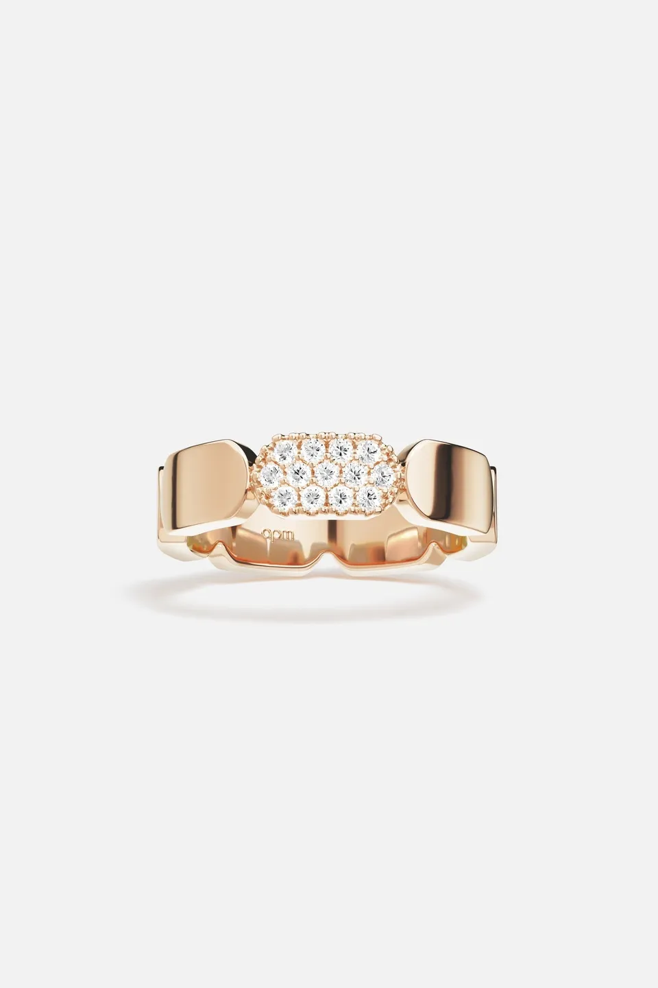 APM Monaco Yacht Club Pavage bague or rose pavé zircon