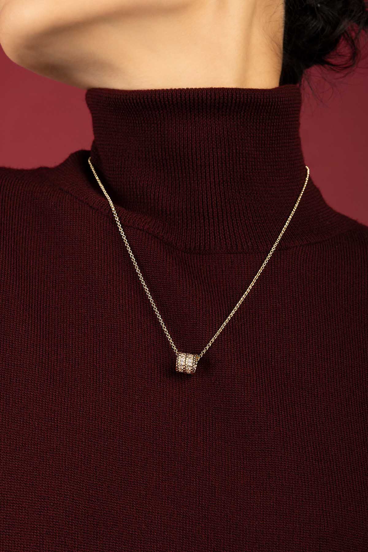 APM Monaco Yacht Club Cordage collier doré double ajustable