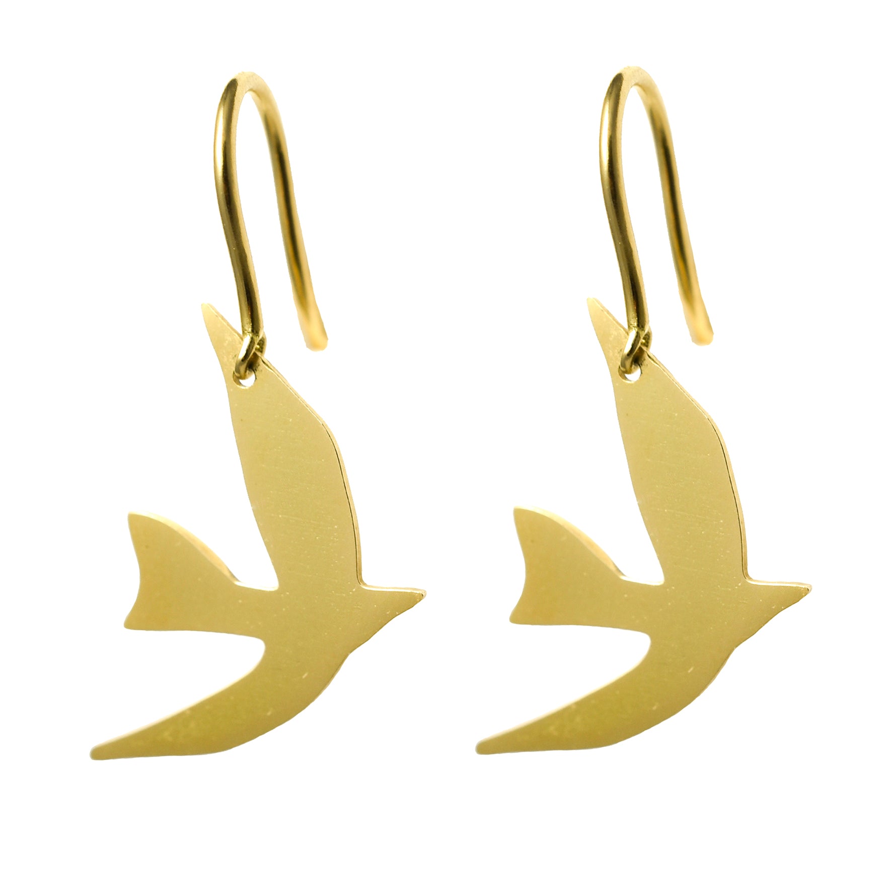 Aimée Aimer Envol boucle d'oreille or jaune oiseau dormeuse