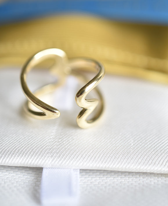 Aimée Aimer Crush bague or jaune cœurs taille 54