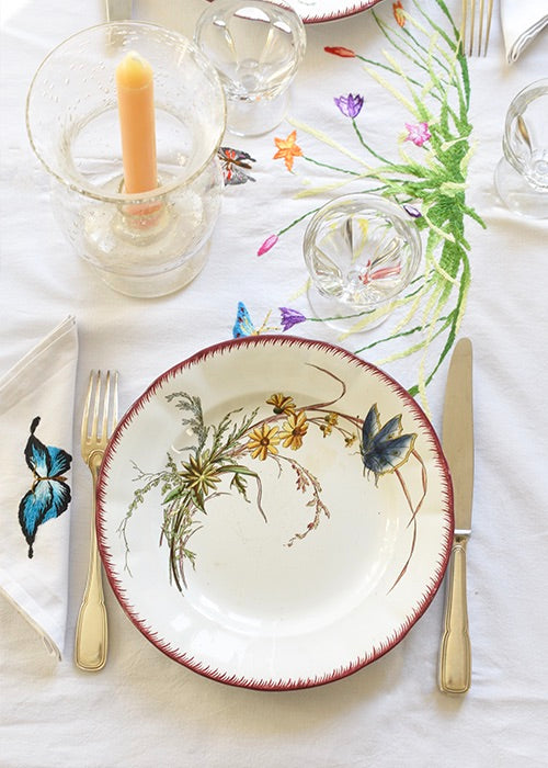Aimée Aimer Papillon Lot 6 assiettes faïence Sarreguemines