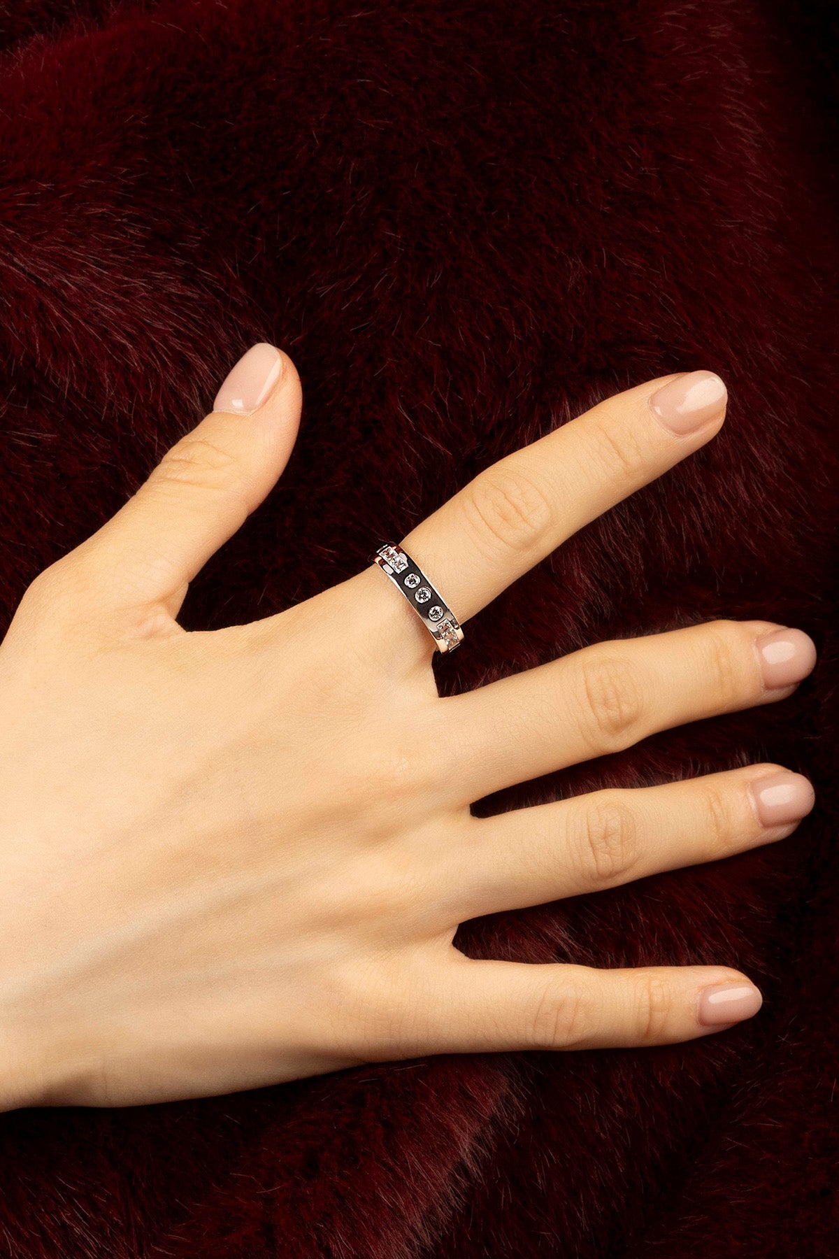 APM Monaco Morse SMILE bague fine blanc 5 mm