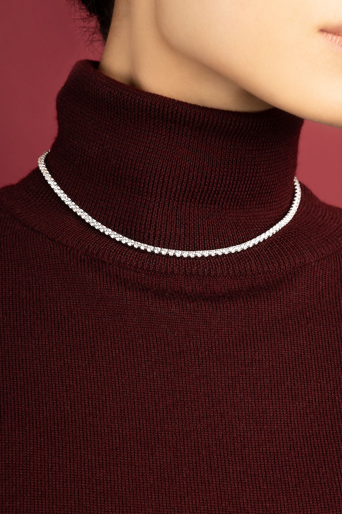 APM Monaco Lumière Tennis collier rivière blanc