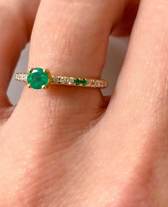 Aimée Aimer Spicy Love bague or jaune émeraude taille 48