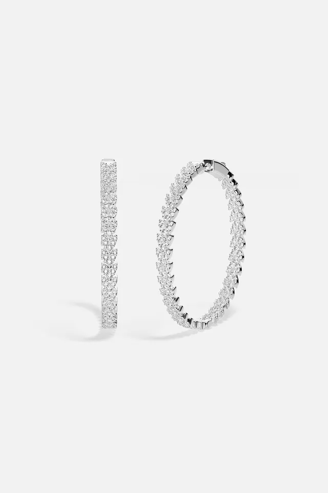 APM Monaco Automne Couture créoles blanc 44,2 mm