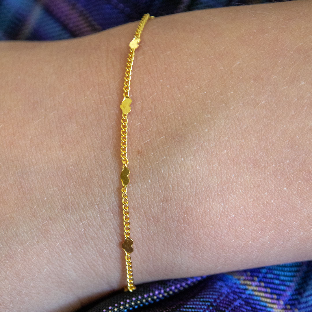 Adorabili Bracelet chaîne de cœur laiton or 24 carats Small