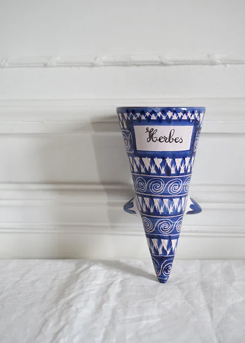 Aimée Aimer Vases bouquetière bleue céramique 21 cm pièce unique