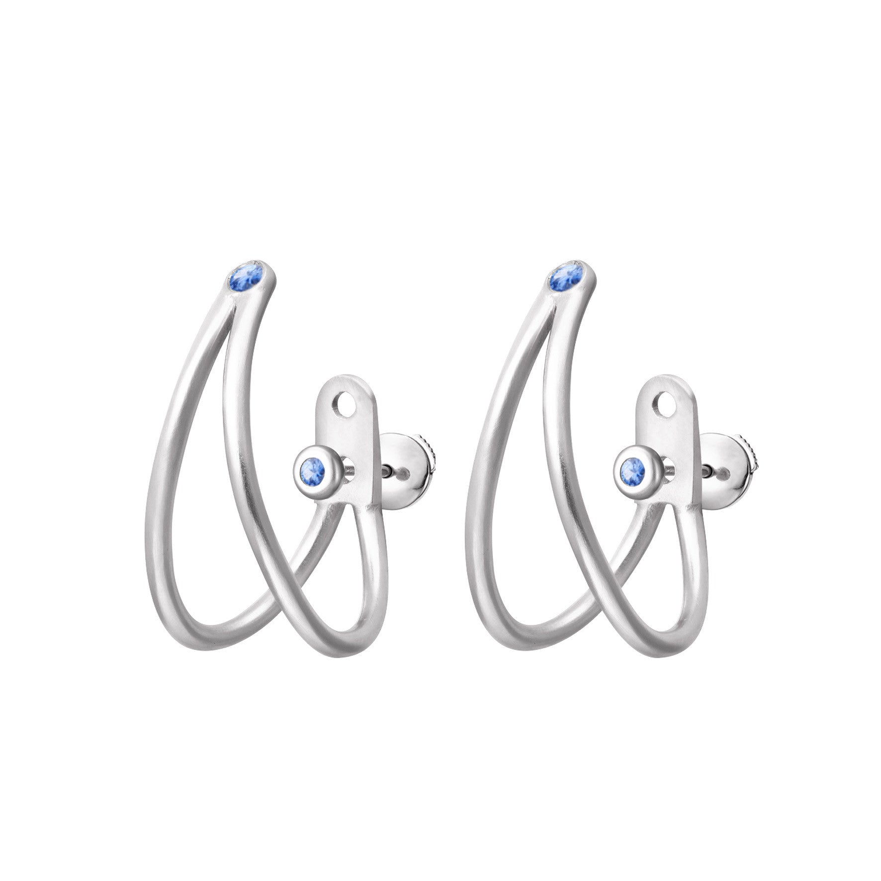 Aimée Aimer Liane Boucle d'oreille or blanc saphirs unité