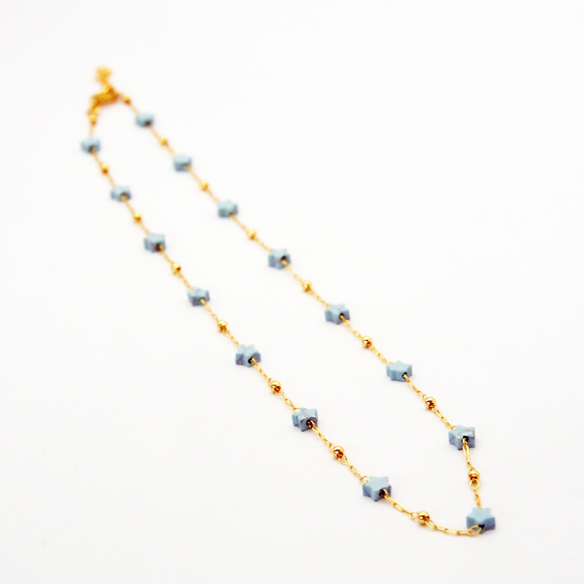 Adorabili Colliers Étoiles collier pierres naturelles vert doré or fin