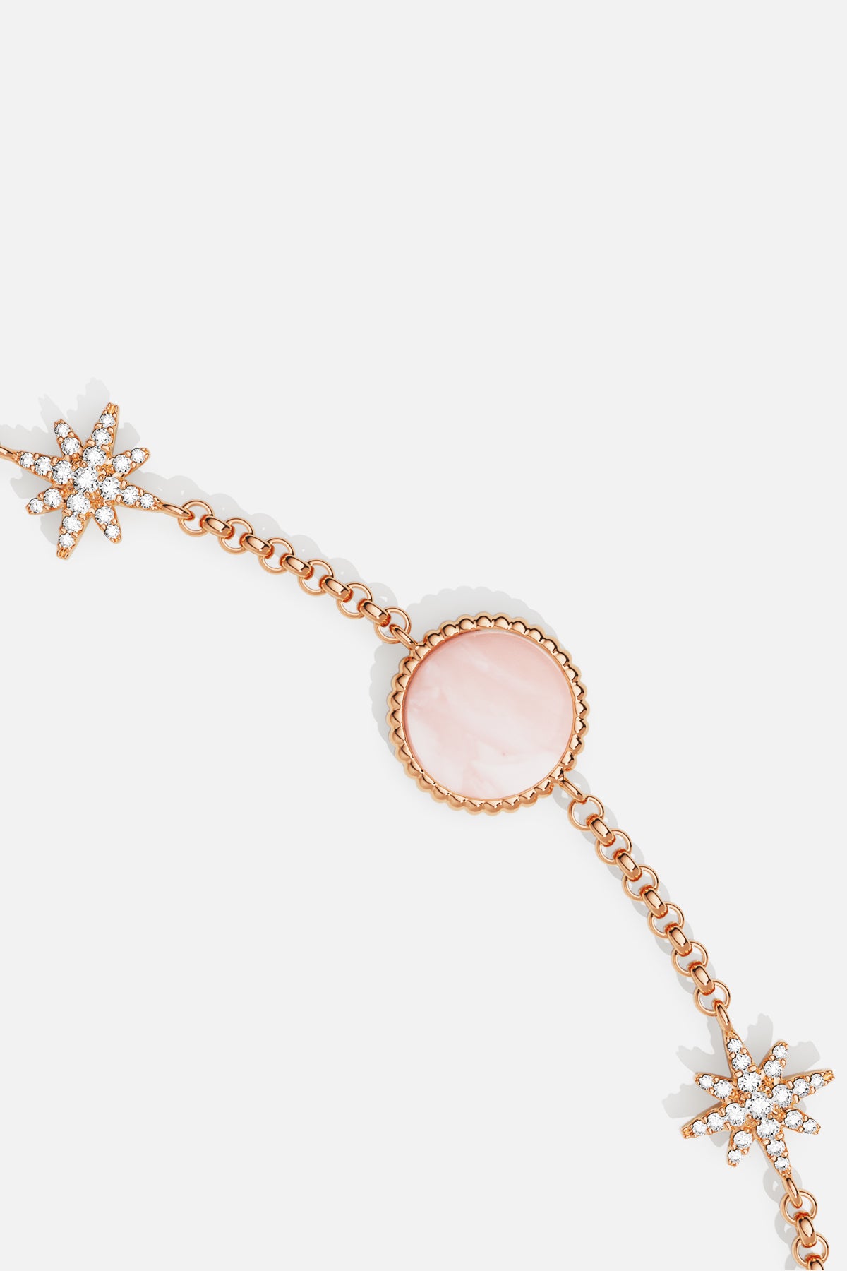 APM Monaco Méditerranée Valentine collier choker nacre rose zircon