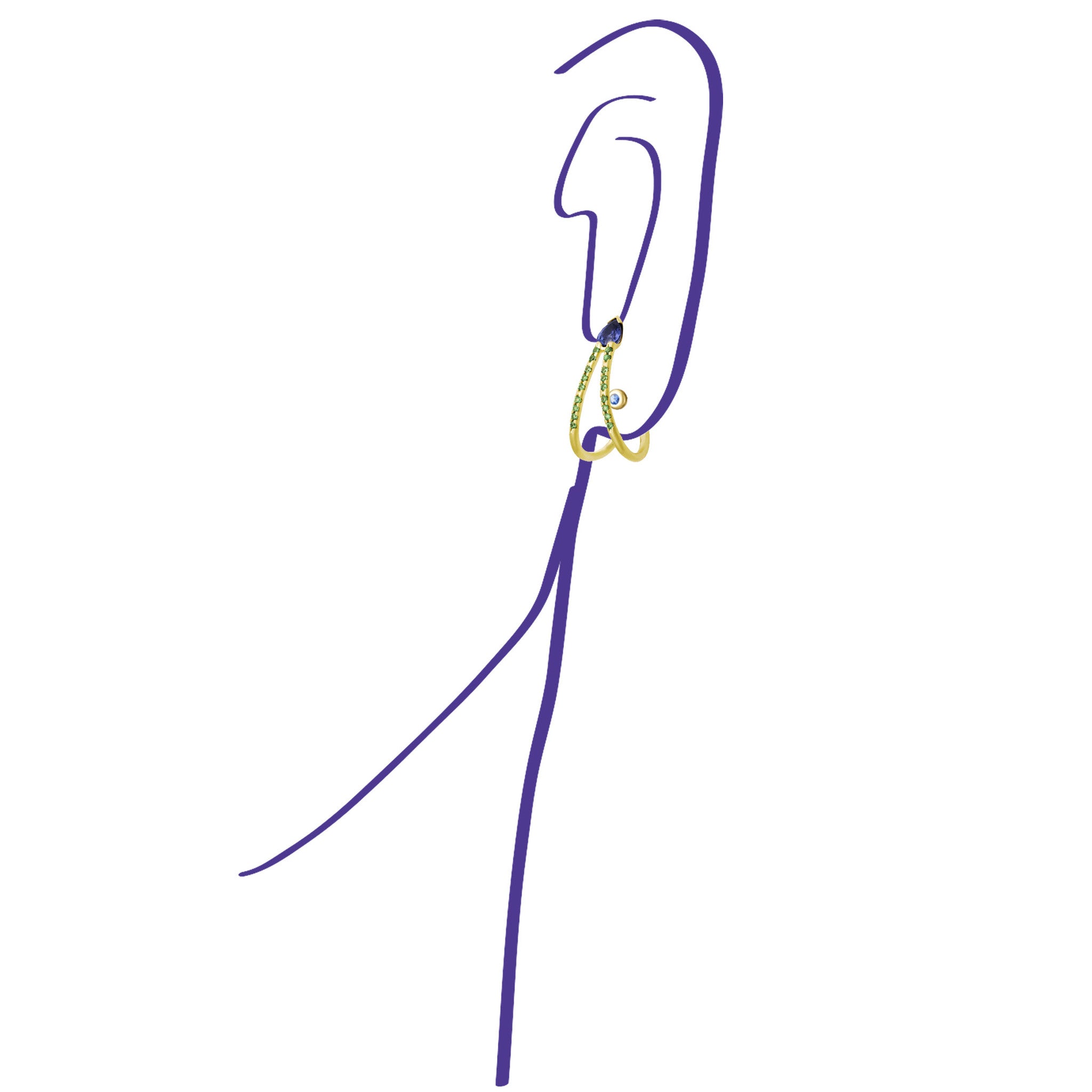 Aimée Aimer SkyLiane boucle or jaune saphir unité