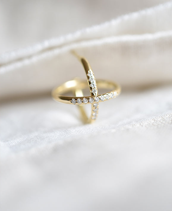 Aimée Aimer Sunset Créole Sunset boucles d'oreilles or jaune unité diamants