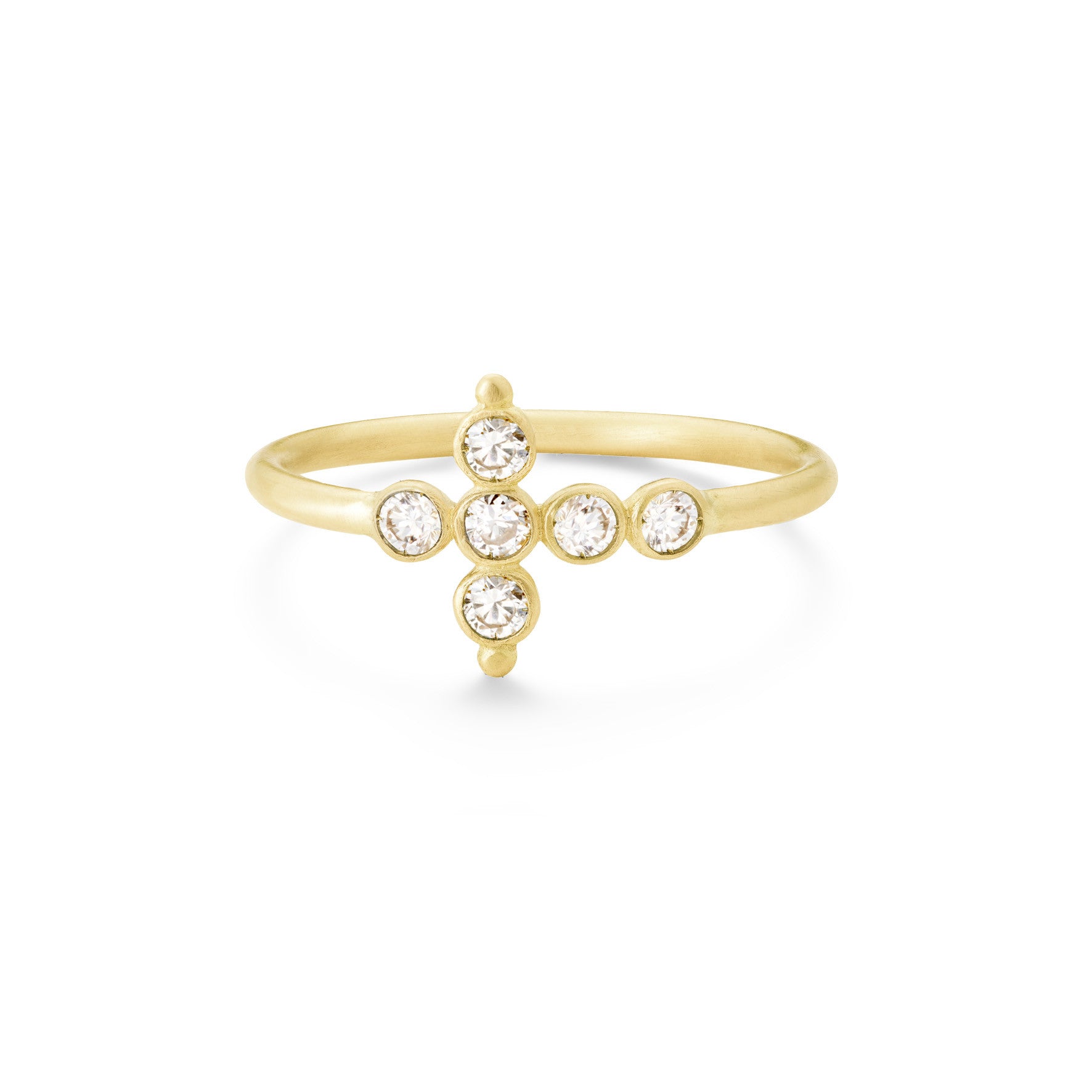 Aimée Aimer Petit AA Promessa bague or jaune diamants taille 53