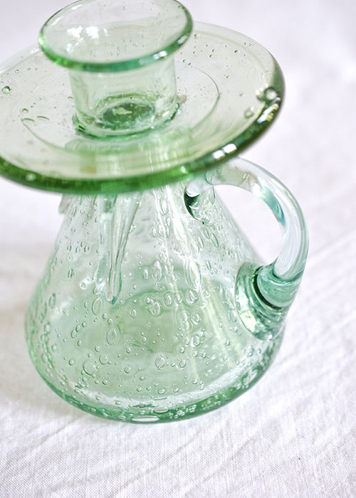 Aimée Aimer Pétulant bougeoir verre soufflé amande 13 cm