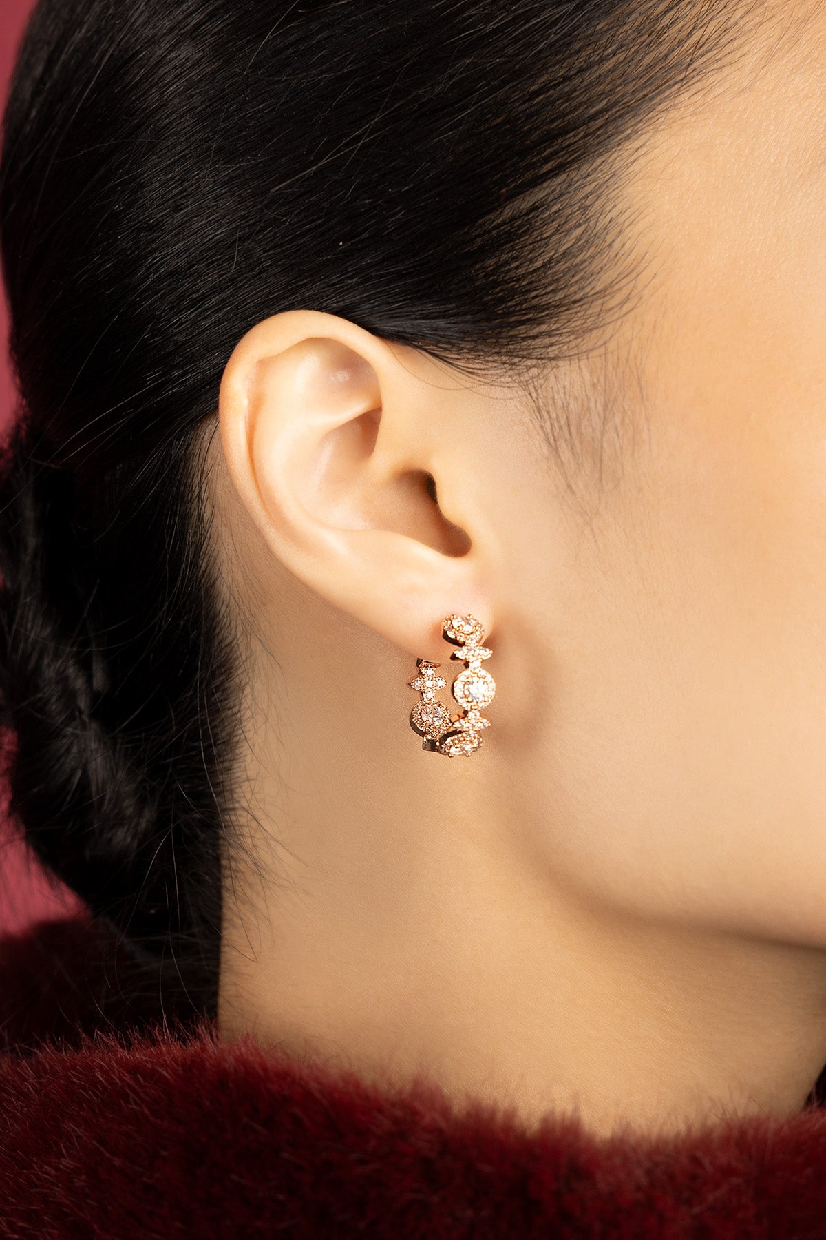 APM Monaco Météorites Glamour boucles créoles or rose