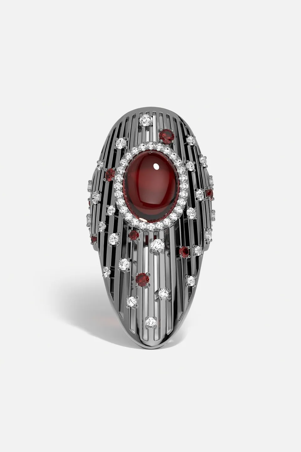 APM Monaco Automne Les Éventails bague large bordeaux