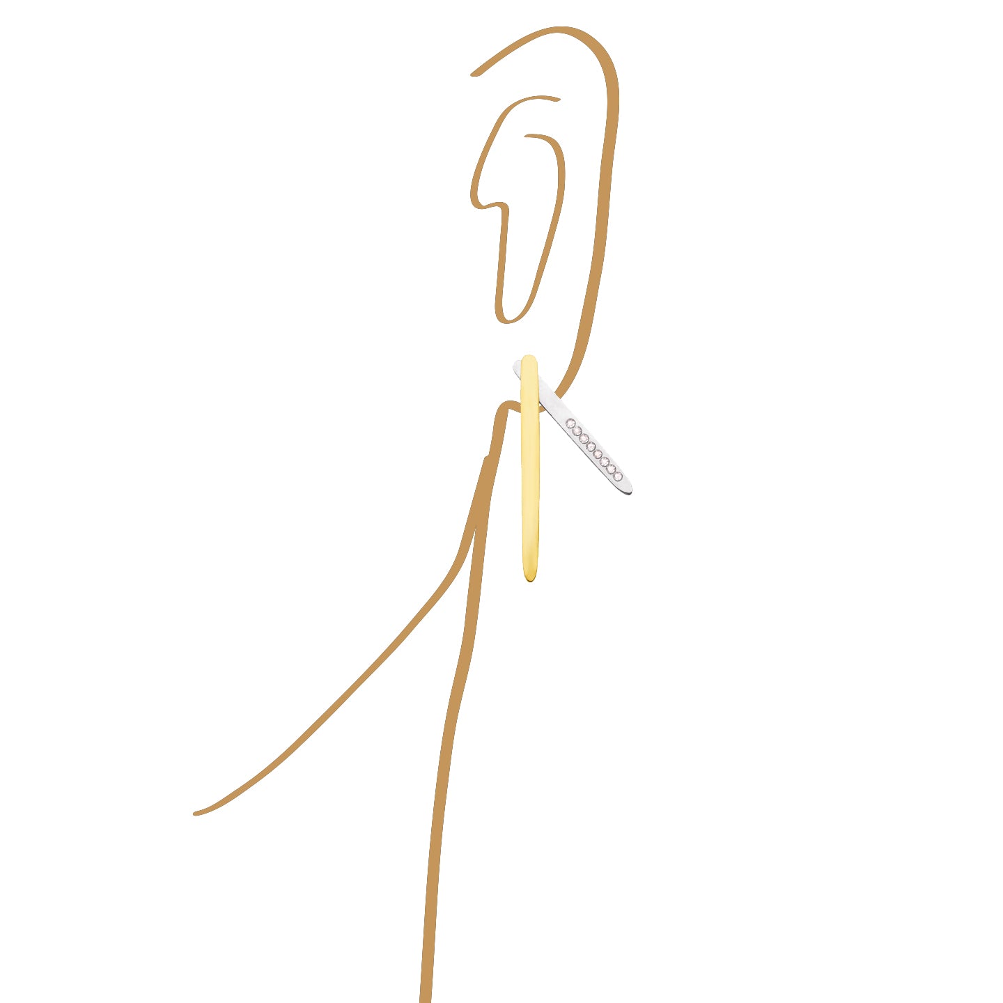 Aimée Aimer Sunrise Boucle oreille or jaune diamants paire