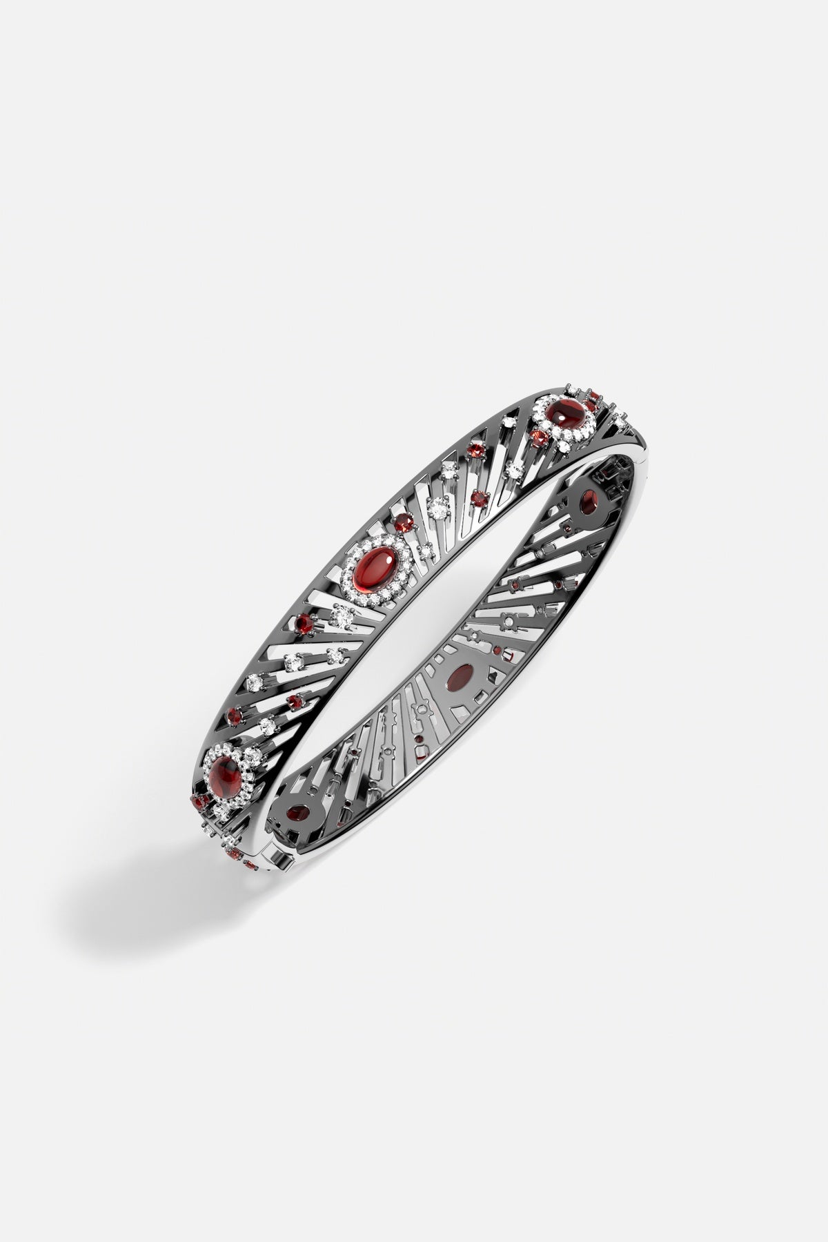 APM Monaco Automne Éventails Bracelet Jonc Gris M 16,5 cm
