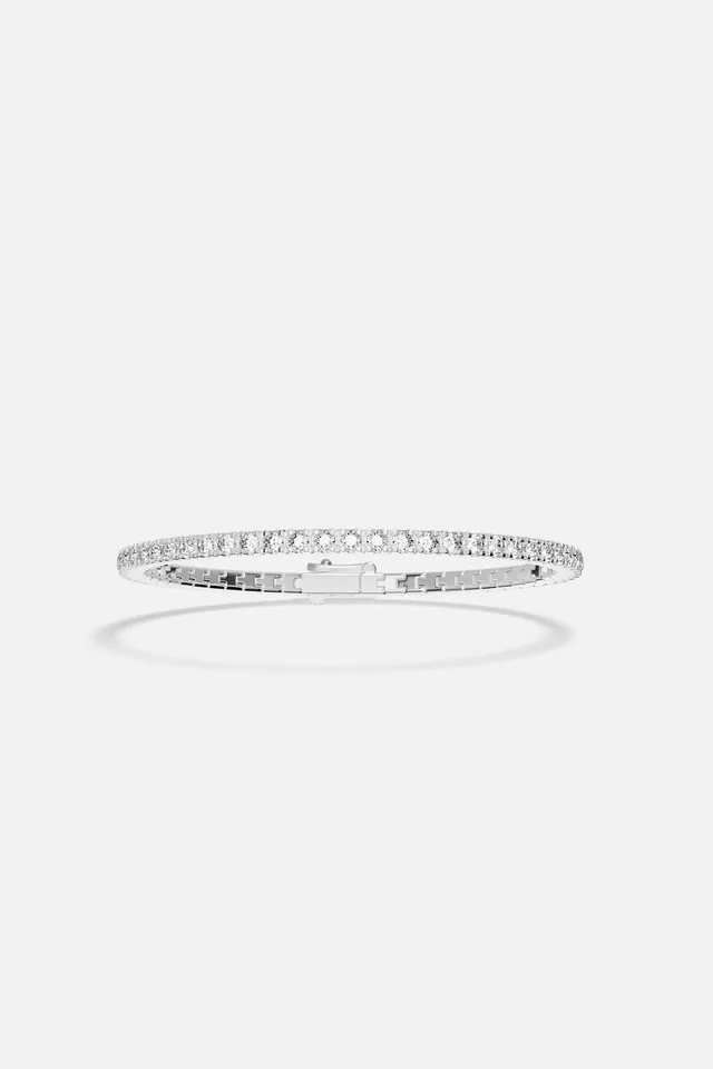 APM Monaco Lumière Tennis Bracelet blanc M 18 cm zircon