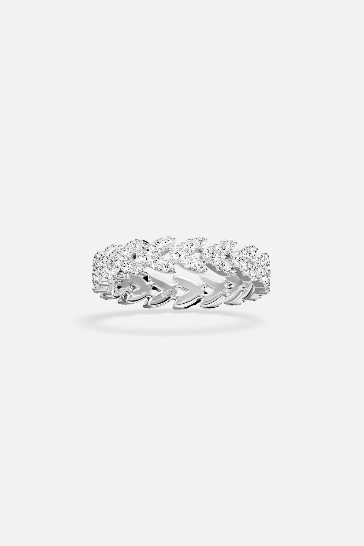 APM Monaco Automne Couture Bague blanche Taille 52 pavé