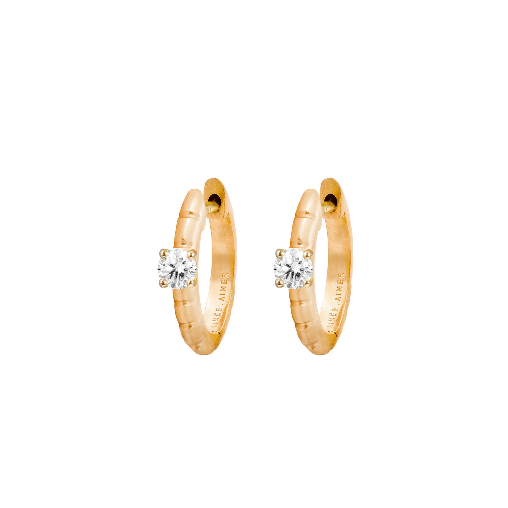 Aimée Aimer Spicy Love créole or rose diamant paire
