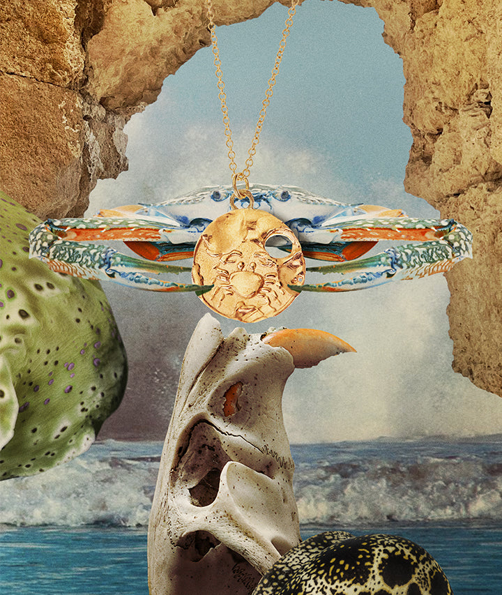 Alighieri The Cancer Medallion collier zodiaque plaqué or