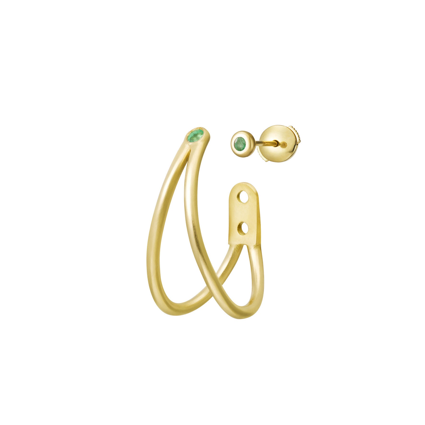 Aimée Aimer Liane boucle d’oreille or jaune émeraude unité