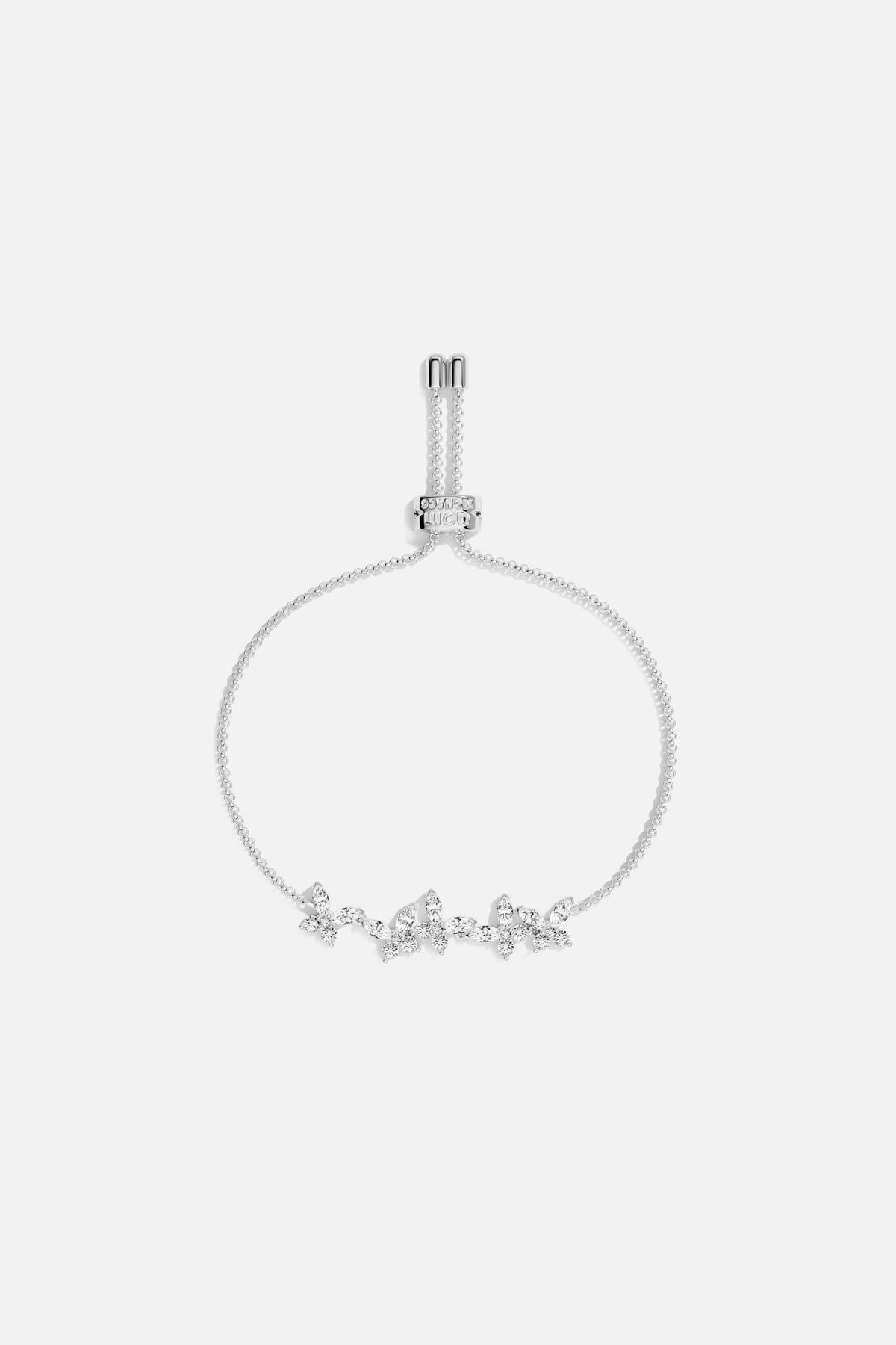 APM Monaco Lumière Papillon bracelet argent blanc ajustable