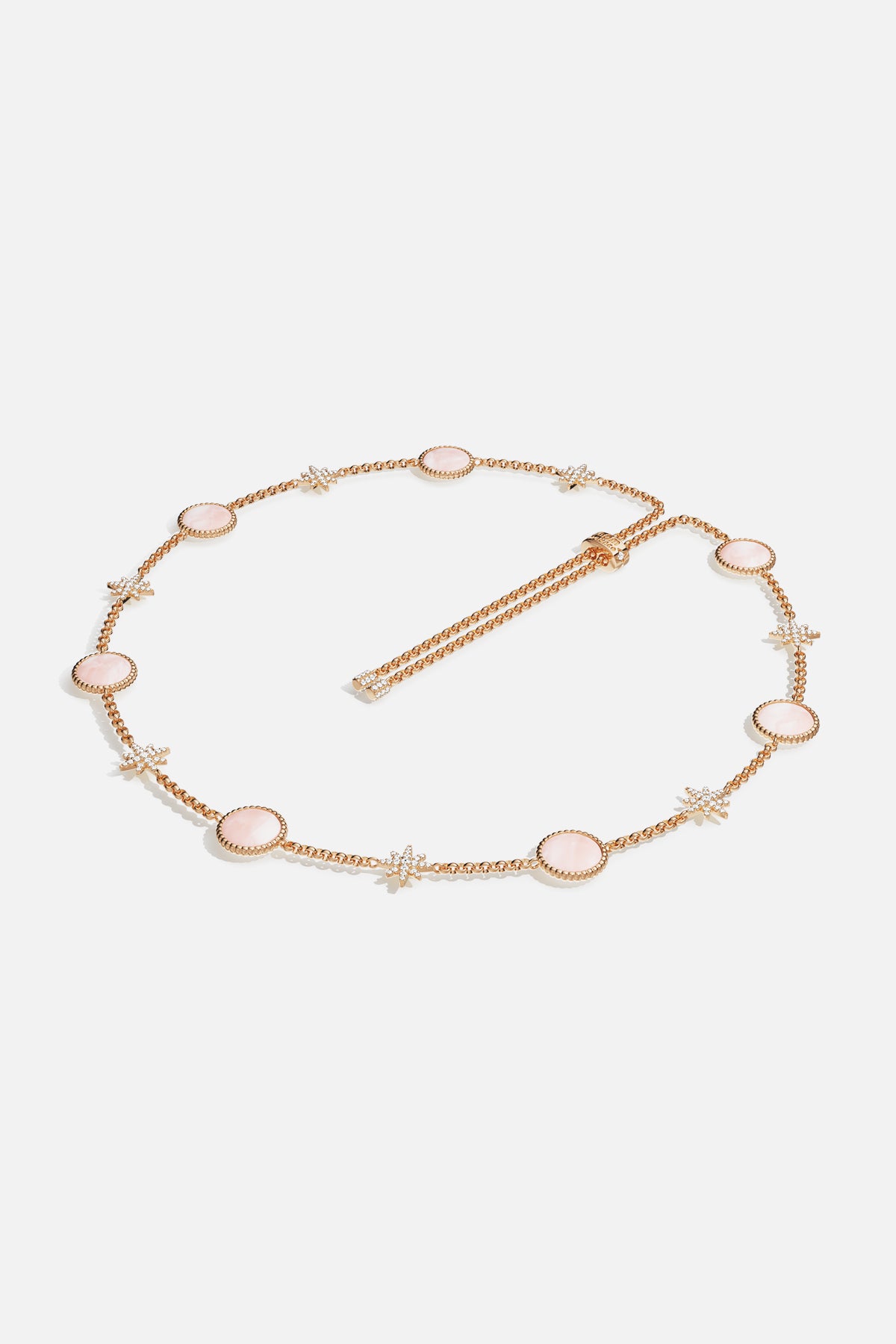 APM Monaco Méditerranée Valentine collier choker nacre rose zircon
