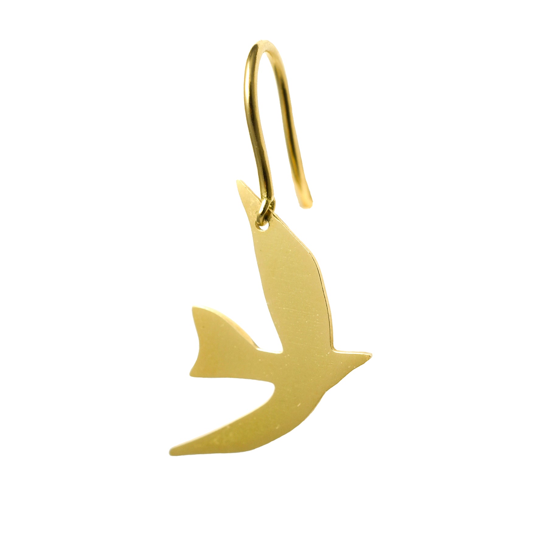 Aimée Aimer Envol boucle d'oreille or jaune oiseau dormeuse