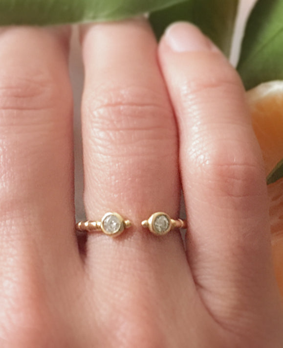 Aimée Aimer Folles Iguazu bague or jaune taille 52 spinelles noirs