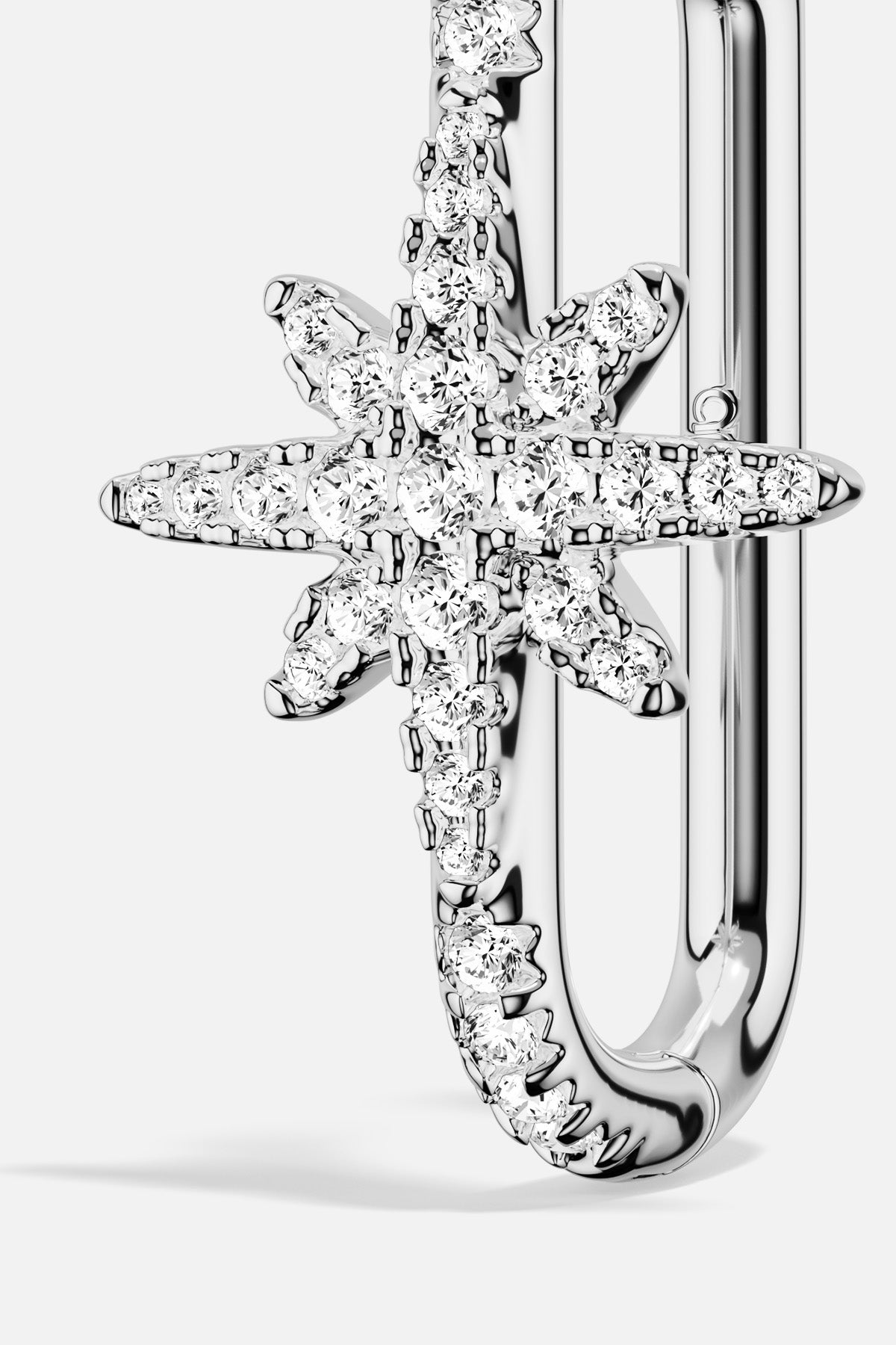 APM Monaco Météorites boucles d'oreilles créoles blanches zircon