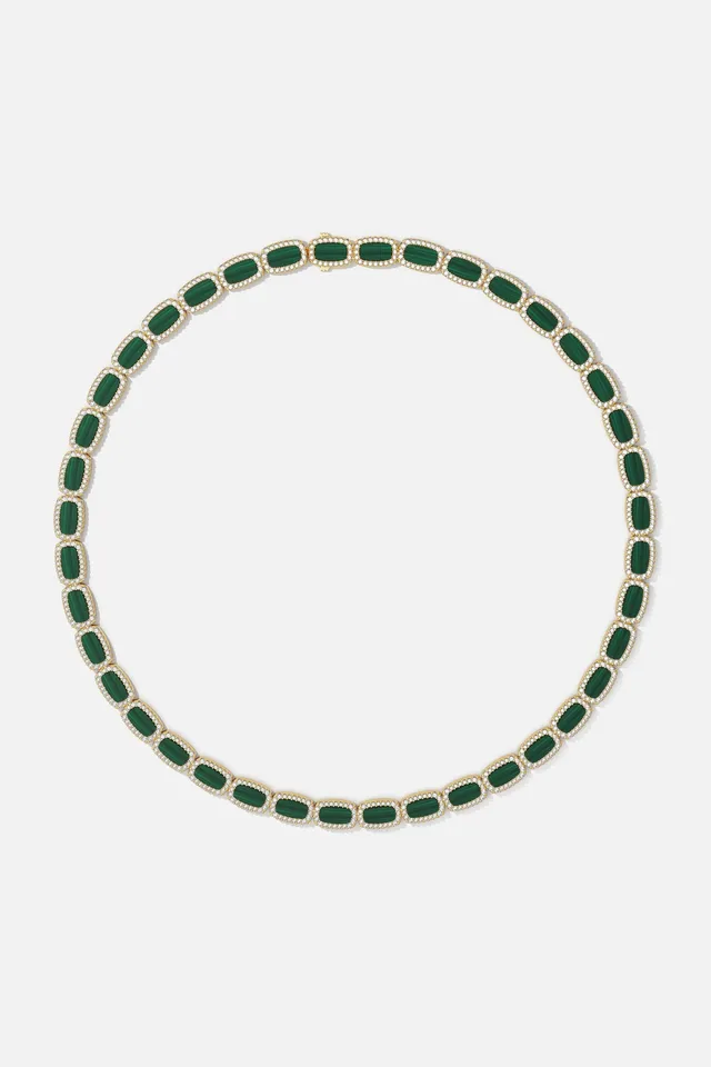 APM Monaco Méditerranée Nice collier choker vert malachite