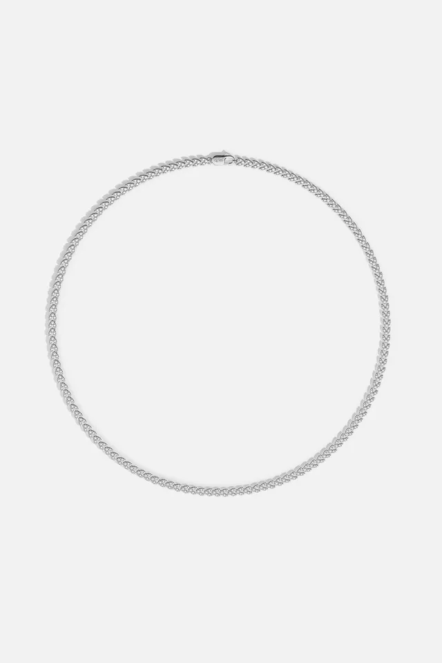 APM Monaco Automne Couture Collier zircon blanc taille M