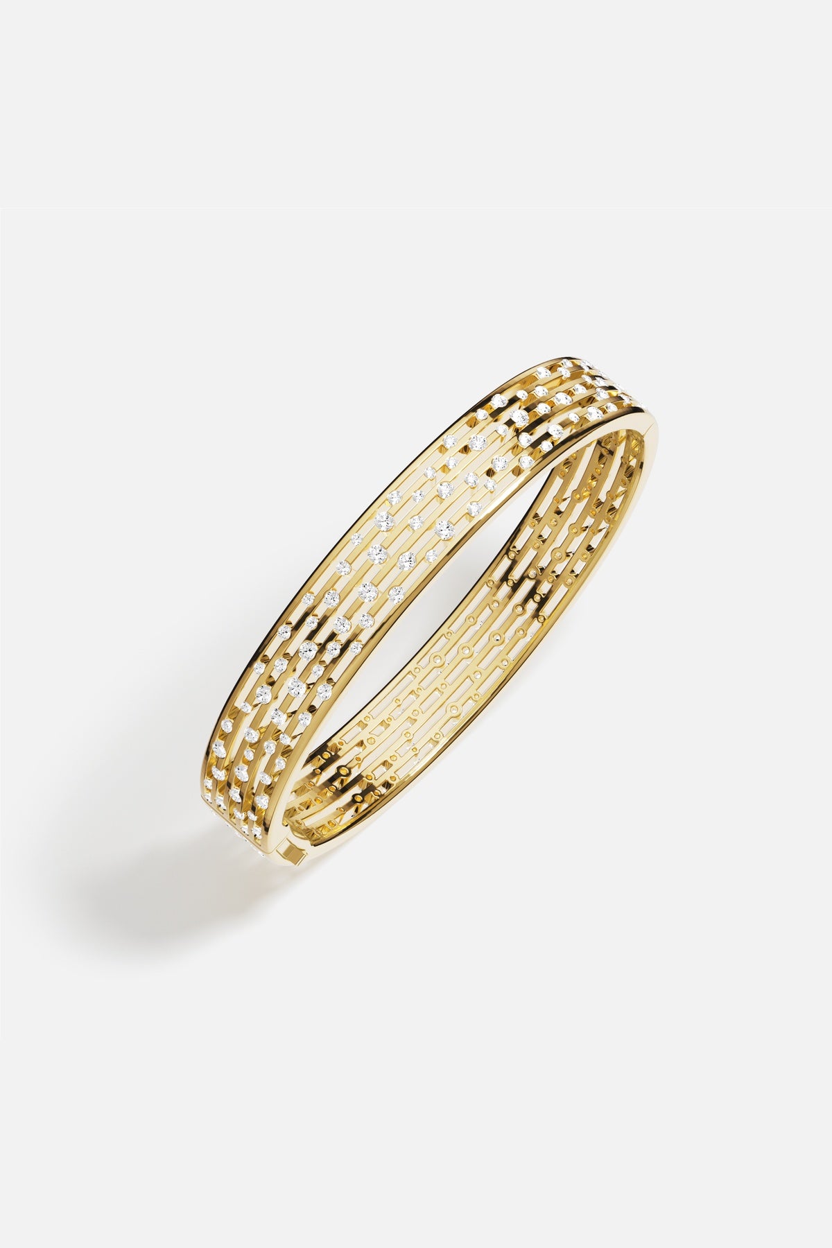 APM Monaco Automne Graphique jonc or jaune zircon
