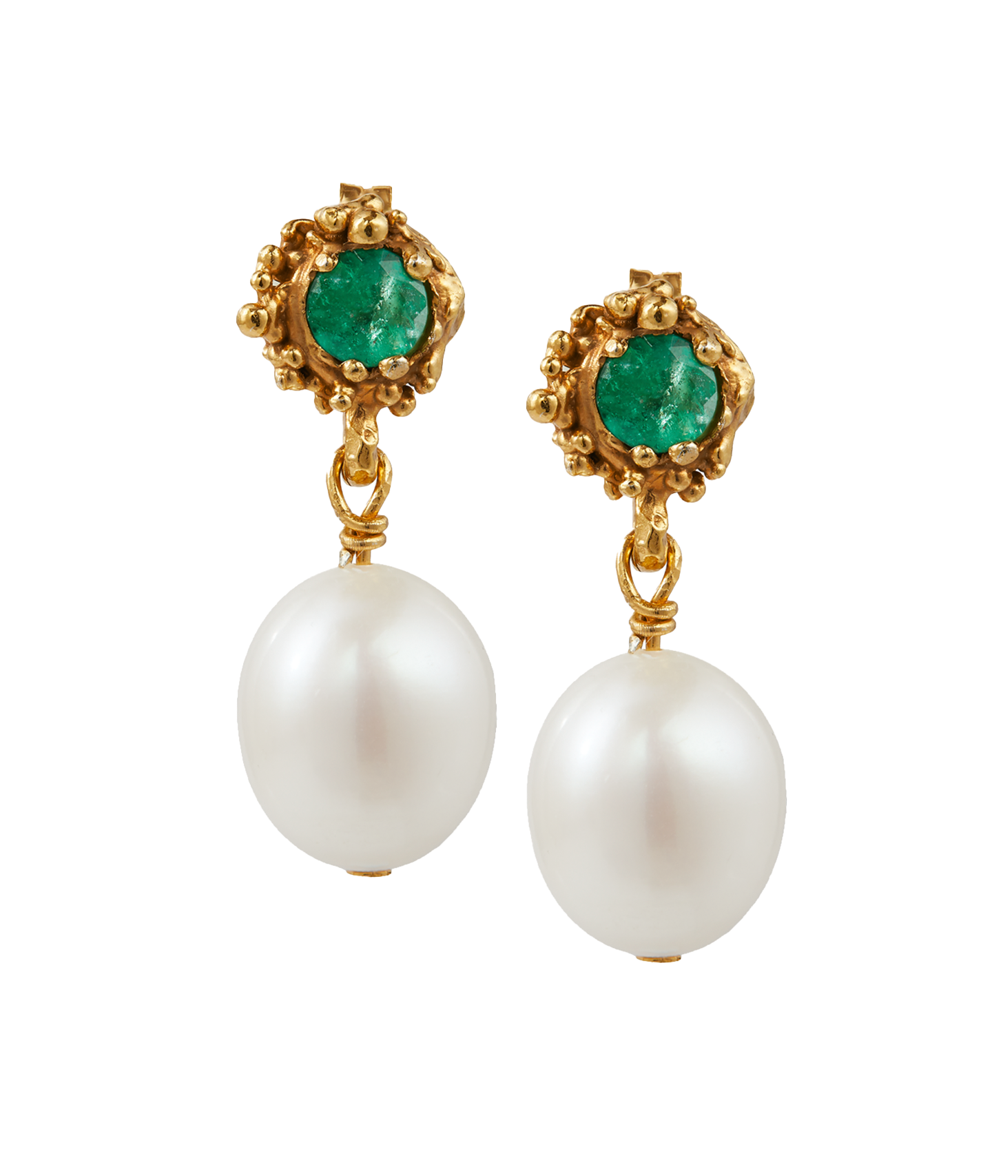 Alighieri Emerald Spark boucles d'oreilles émeraude perle