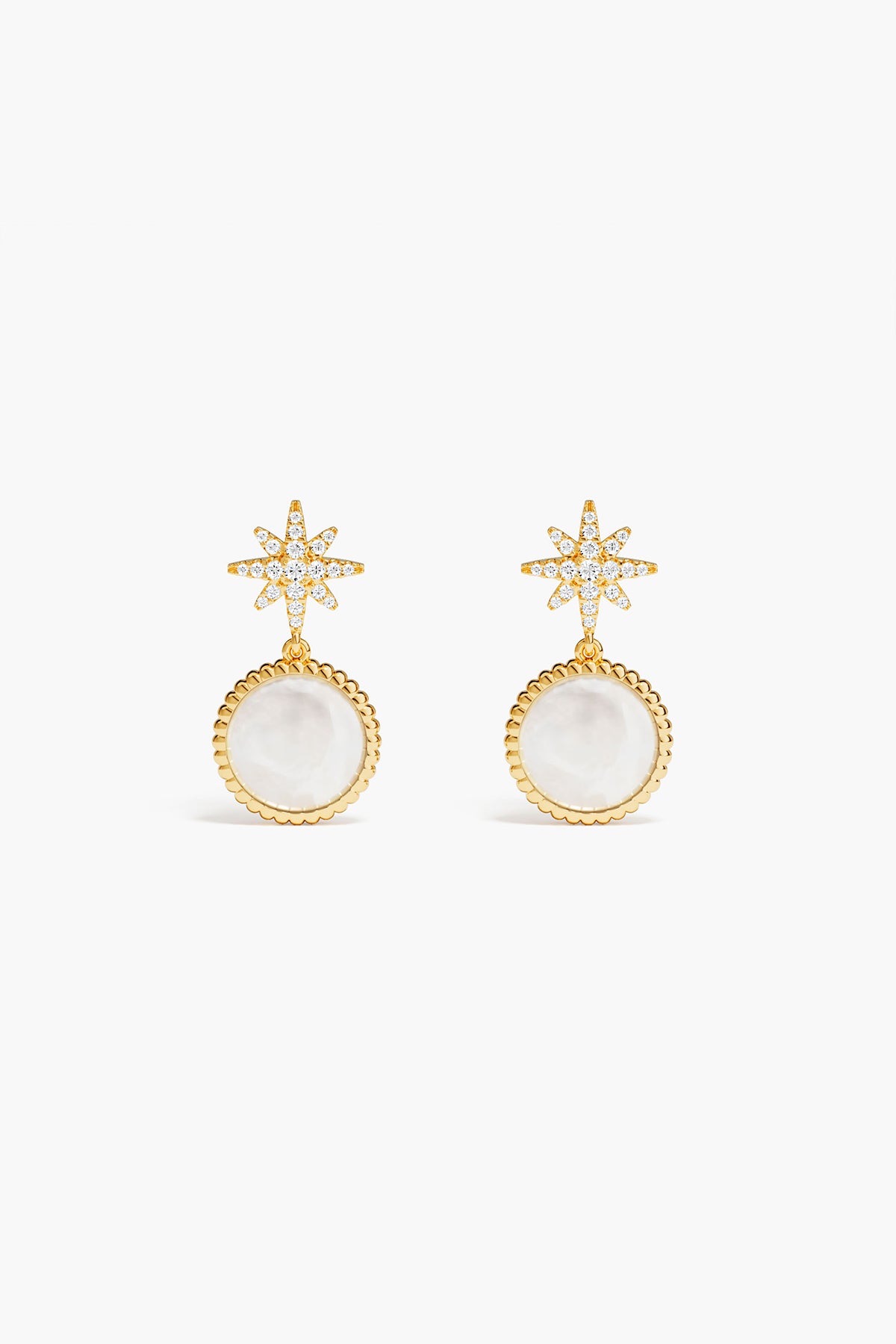 APM Monaco Méditerranée Valentine boucles nacre dorées