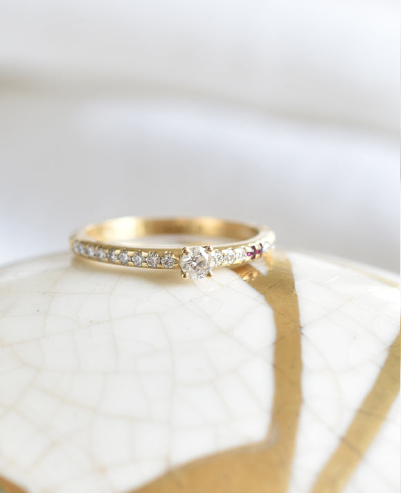 Aimée Aimer Spicy Love bague or jaune rubis diamants